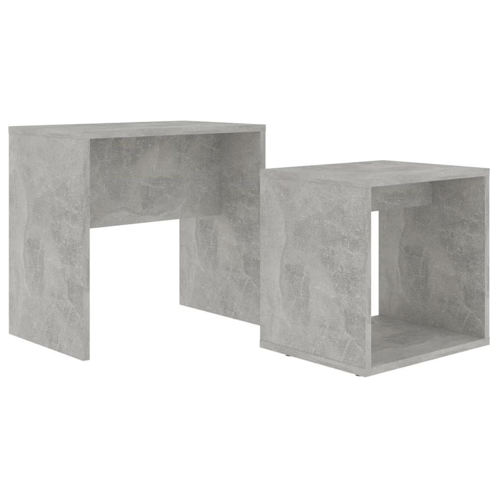 Vidaxl Sada konferenčných stolíkov betónovo-sivá 48x30x45 cm drevotrieska
